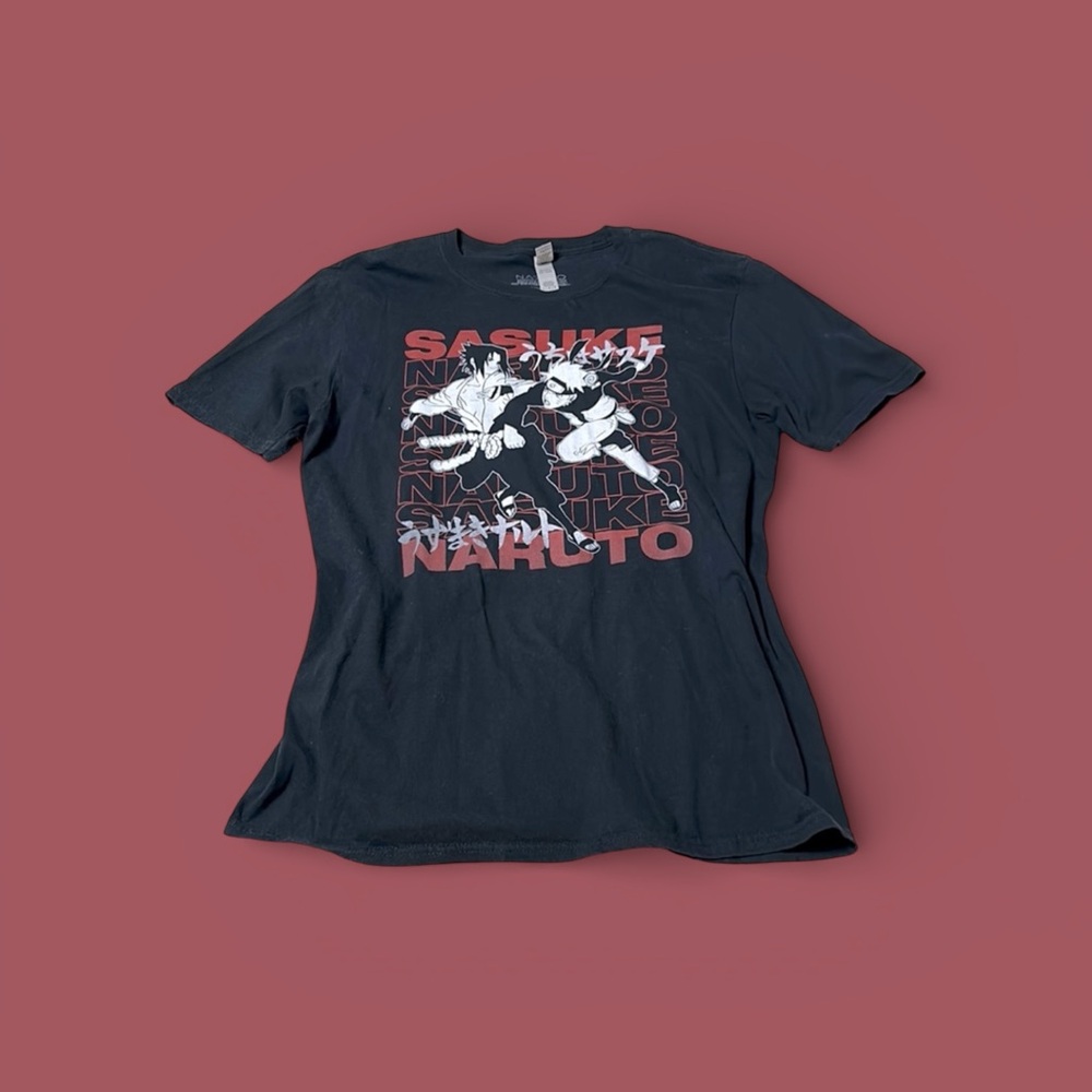 5/$25 Naruto Shippuden Sasuke vs Naruto Fight Tee
